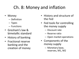 Ch. 8: Money and inflation - Farmer School of Business