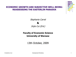 ECONOMIC GROWTH AND SUBJECTIVE WELL