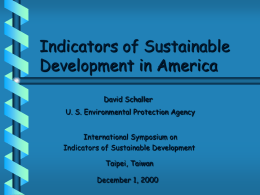 Indicators of Sustainable Development in America