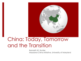 China: Today, Tomorrow and the Transition