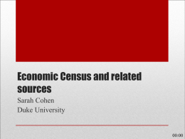 Economic Census and related sources