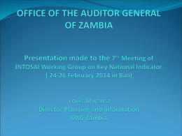 OFFICE OF THE AUDITOR OF ZAMBIA