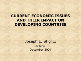 CURRENT ECONOMIC ISSUES AND THEIR IMPACT ON …