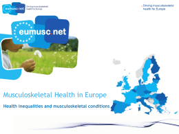 WP4 - Musculoskeletal health status in Europe