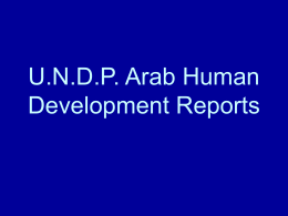 U.N.D.P. Arab Human Development Reports