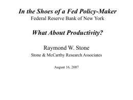 What About Productivity? - Stone & McCarthy Research. SMRA.com