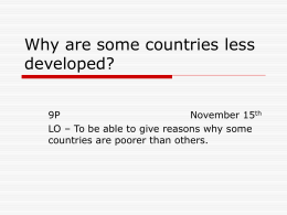 Why are some countries less developed?