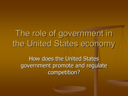 The role of government in the United States economy