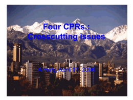 Four CPRs.: Crosscutting issues