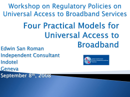 Four Practical models for universal access to broadband