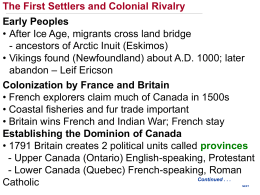 Lecture Notes U.S. & Canada History