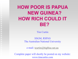 How Poor is Papua New Guinea?