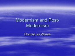 Modernism and Post-Modernism