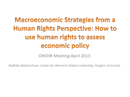 Macroeconomic Strategies from a Human Rights Perspective: How