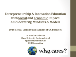 Entrepreneurship and Innovation Education with Social and