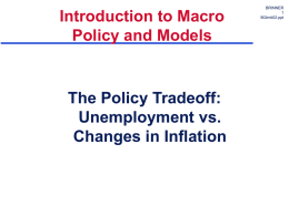 The Policy Tradeoff: Unemployment vs. Changes in Inflation