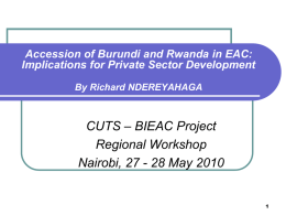 Accession of Burundi and Rwanda in EAC