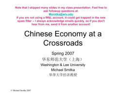 Chinese Economy at a Crossroads