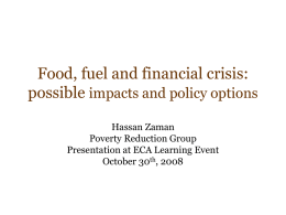 Food, fuel and financial crisis
