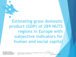of 289 NUTS regions in Europe with subjective indicators for human