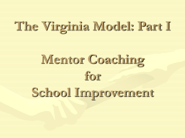 Part I - Mentor Coaching for School Improvement