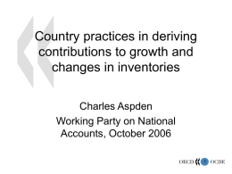 Survey of country practices Contributions to growth and