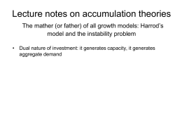 Lecture notes on accumulation theories and policy applications