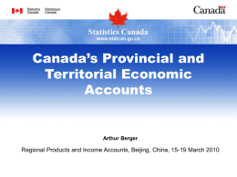 Canada`s Provincial and Territorial Economic Accounts