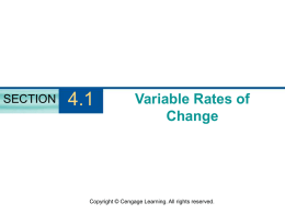 Variable Rates of Change