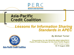 Lessons for Information Sharing Standards in APEC