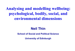 Analysing and modelling wellbeing - Scottish Universities Insight