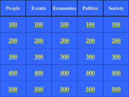 100 People Events Economics Politics Society