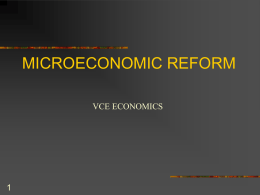 Microeconomic Reform
