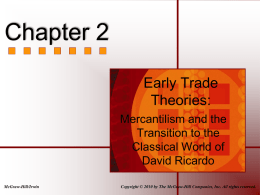 Mercantilism and Early Classical Thought