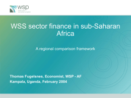 WSS sector finance in sub-Saharan Africa