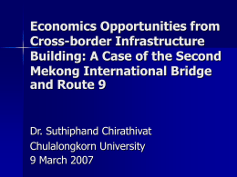 Economics Opportunities from Cross-border Infrastructure Building