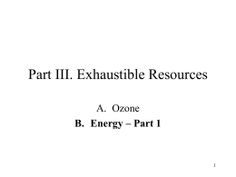 Part III. Exhaustible Resources