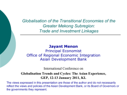 trade and investment in the greater mekong sub