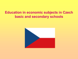 Education in economic subjects in Czech basic and secondary