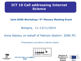 ICT 10 Call addressing Internet Science