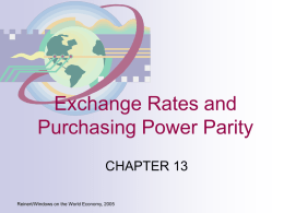 Exchange Rates and Purchasing Power Parity