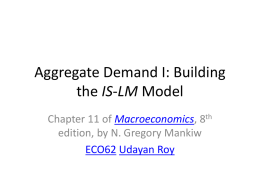 Aggregate Demand I: Building the IS