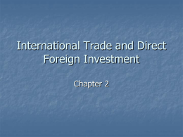International Trade and Direct Foreign Investment