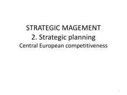 STRATEGIC MAGEMENT 2. Models of strategic planning