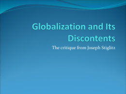 Globalization and its Discontents