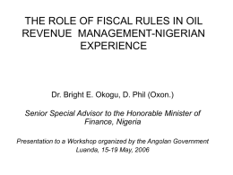 the role of fiscal rules and oil management funds in oil