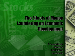 The Effects of Money Laundering on Economic Development