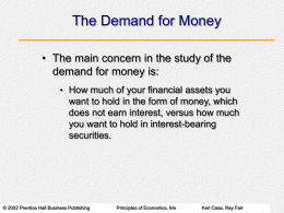 Chapter 22: Money Demand, the Equilibrium Interest Rate, and
