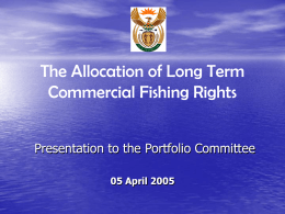 Allocation of Long Term Commercial Fishing Rights