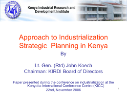 a vision for kenya`s industrial research and development